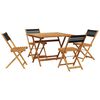 vidaXL Ensemble &agrave; manger de jardin 5pcs noir polypropyl&egrave;ne bois massif