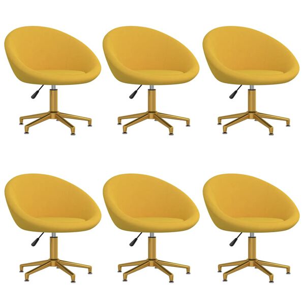 vidaXL Chaises &agrave; manger lot de 6 jaune velours