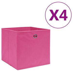 vidaXL Bo&icirc;tes de rangement 4 pcs Tissu intiss&eacute; 28x28x28 cm Rose