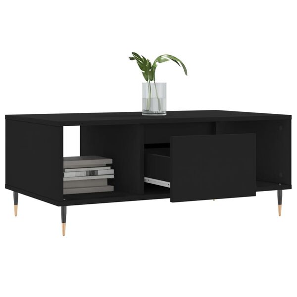 vidaXL Table basse Noir 90x50x36,5 cm Bois d'ing&eacute;nierie