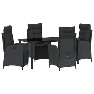 vidaXL Ensemble de salle &agrave; manger pour jardin 5 pcs Noir polyrotin