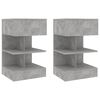 vidaXL Tables de chevet 2 pcs Gris béton 40x35x65 cm
