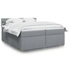 vidaXL Sommier &agrave; lattes de lit avec matelas Gris clair 200x200cm Tissu