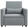vidaXL Canap&eacute;-lit escamotable simple Gris clair 90 x 165 x 87 cm tissu