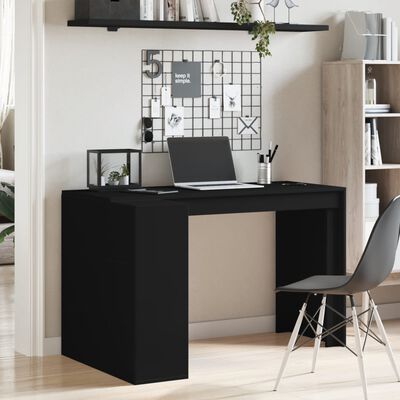 vidaXL Bureau noir 123,5x73,5x75 cm bois d'ingénierie