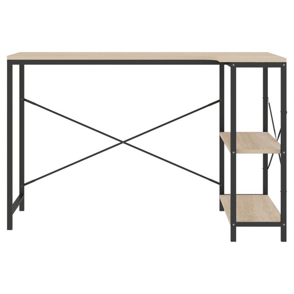 vidaXL Bureau d'ordinateur Noir et ch&ecirc;ne 110x72x70cm Bois d'ing&eacute;nierie