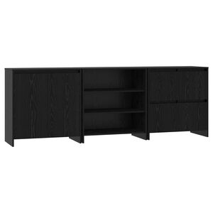 vidaXL Buffet 3 pcs Ch&ecirc;ne noir 70 x 41 x 75 cm Bois d'ing&eacute;nierie