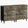 vidaXL Buffets 2 pcs gris clair 60x33,5x75 cm bois de manguier massif