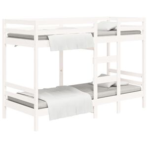 vidaXL Lit superpos&eacute; sans matelas blanc 90x190 cm bois de pin massif
