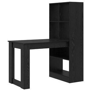 vidaXL Bureau Ch&ecirc;ne noir Bois d'ing&eacute;nierie 122 x 67 x 145 cm