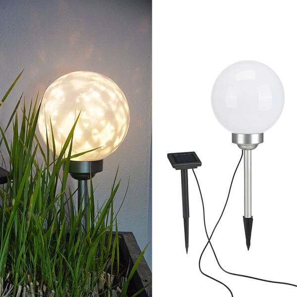 HI Lampe boule solaire rotative &agrave; LED de jardin 20 cm
