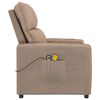 vidaXL Fauteuil &eacute;lectrique de massage Taupe Tissu microfibre