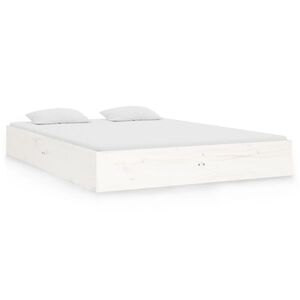 vidaXL Cadre de lit sans matelas blanc bois massif 140x190 cm