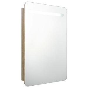 vidaXL Armoire de salle de bain &agrave; miroir LED ch&ecirc;ne 60x11x80 cm