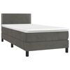 vidaXL Sommier &agrave; lattes de lit et matelas Gris fonc&eacute; 90x190 cm Velours