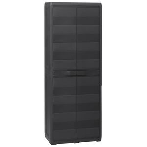 vidaXL Armoire de rangement de jardin avec 3 &eacute;tag&egrave;res Noir