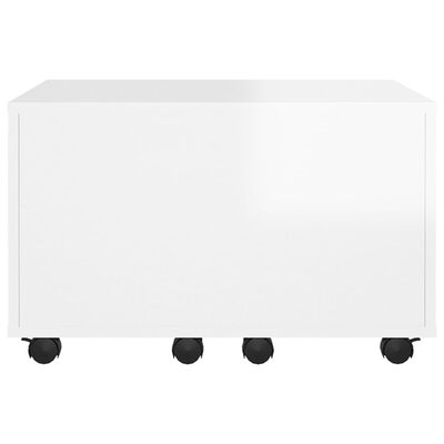 vidaXL Table basse Blanc brillant 60x60x38 cm Aggloméré