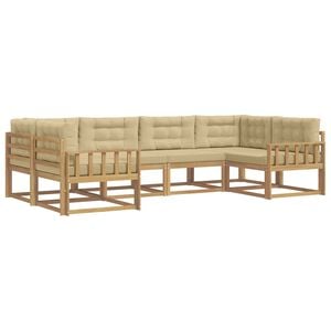 vidaXL Ensemble de canap&eacute;s d'ext&eacute;rieur 6 pc Blanc et Beige