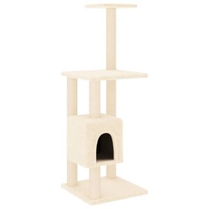 vidaXL Arbre &agrave; chat avec griffoirs en sisal Cr&egrave;me 104 cm