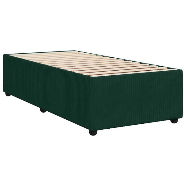 vidaXL Cadre de lit sans matelas vert fonc&eacute; 100x200 cm velours