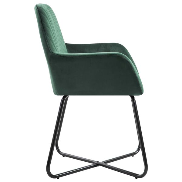 vidaXL Chaises &agrave; manger lot de 6 vert velours
