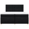 vidaXL Sommier &agrave; lattes de lit avec matelas Noir 200x200 cm Tissu