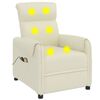 vidaXL Fauteuil de massage Cr&egrave;me Similicuir