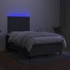 vidaXL Sommier &agrave; lattes de lit matelas LED gris fonc&eacute; 120x190 cm tissu