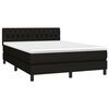 vidaXL Sommier &agrave; lattes de lit avec matelas Noir 140x190 cm Tissu