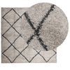 vidaXL Tapis shaggy &agrave; poils longs moderne beige anthracite 240x240 cm