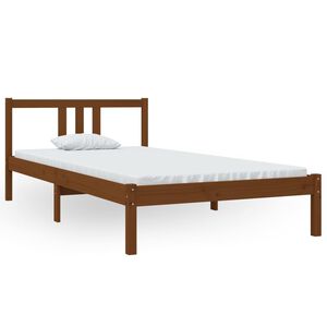 vidaXL Cadre de lit sans matelas marron miel bois massif 100x200 cm