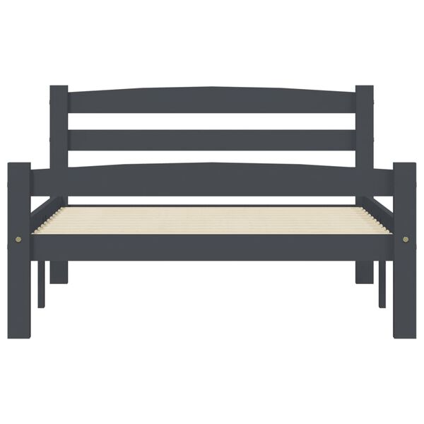 vidaXL Cadre de lit sans matelas gris fonc&eacute; pin massif 100x200 cm