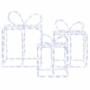vidaXL Bo&icirc;tes cadeaux lumineuses de No&euml;l LOVIISA 3 pc 360 LED