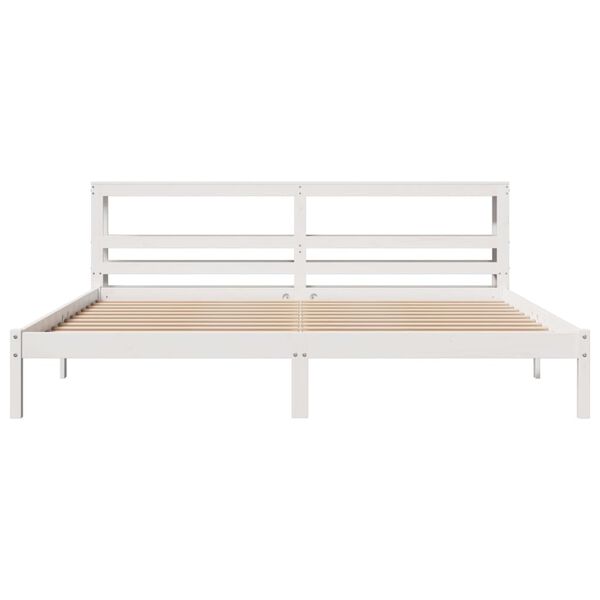 vidaXL Cadre de lit sans matelas blanc 200x200 cm bois massif de pin