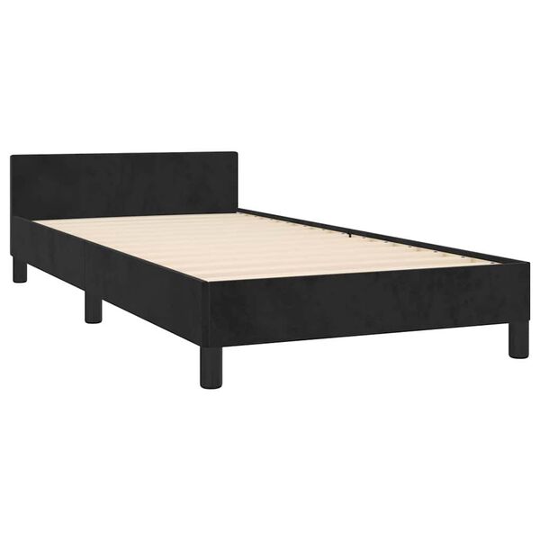 vidaXL Cadre de lit et t&ecirc;te de lit sans matelas noir 90x200 cm velours
