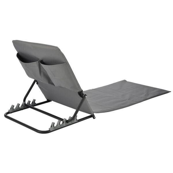 HI Chaise tapis de plage pliable PVC Gris
