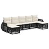vidaXL Ensemble de canap&eacute; de jardin 7 pc Noir et blanc cr&egrave;me polyrotin
