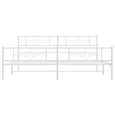 vidaXL Cadre de lit métal sans matelas et pied de lit blanc 183x213 cm