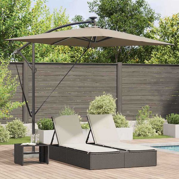 vidaXL Parasol Taupe 294 x 200 x 270 cm Polyester et Aluminium