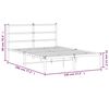 vidaXL Cadre de lit métal sans matelas et tête de lit blanc 140x190 cm