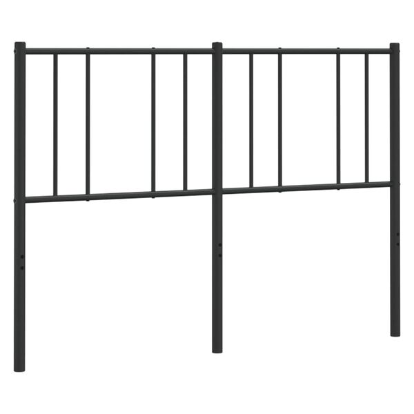 vidaXL T&ecirc;te de lit m&eacute;tal noir 135 cm