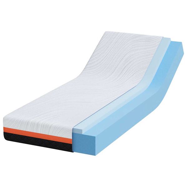 vidaXL Matelas Blanc et Gris 70 x 200 cm Mousse à mémoire de gel
