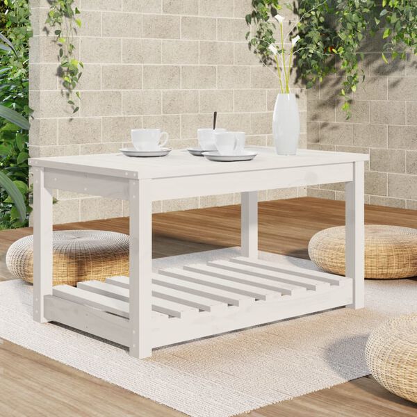 vidaXL Table de jardin blanc 82,5x50,5x45 cm bois massif de pin