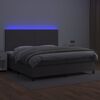 vidaXL Sommier &agrave; lattes de lit avec matelas et LED Gris 200x200 cm