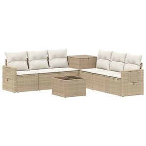 vidaXL Ensemble de Canap&eacute;s 8 pc Beige et blanc cr&egrave;me