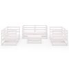 vidaXL Salon de jardin 7 pcs Blanc Bois de pin massif