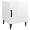 vidaXL Table de chevet Blanc brillant Bois d'ing&eacute;nierie