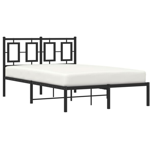 vidaXL Cadre de lit m&eacute;tal sans matelas avec t&ecirc;te de lit noir 120x200cm