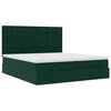 vidaXL Cadre de lit ottoman avec matelas vert fonc&eacute; 200x200 cm velours
