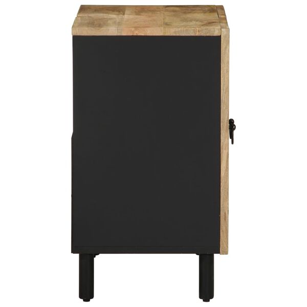 vidaXL Armoire lavabo de salle de bain noir bois massif de manguier